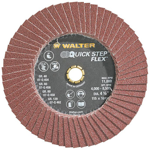 Walter Technologies Pour Surface 07Q458 Disque &agrave; lamelles QUICK-STEP FLEX, 4-1/2" x Type 29, Grain 80, Oxyde d'aluminium