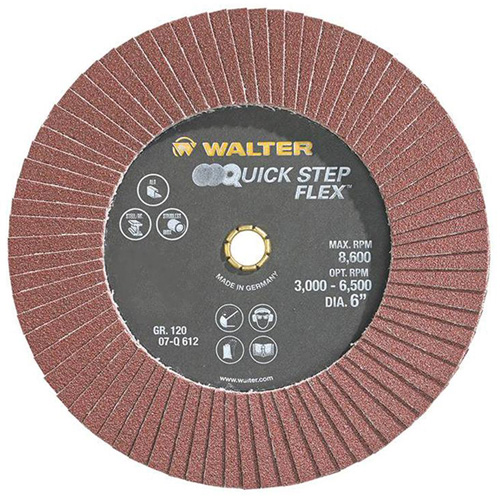 Walter Technologies Pour Surface 07Q612 Disque &agrave; lamelles QUICK-STEP FLEX, 6" x Type 29, Grain 120, Oxyde d'aluminium