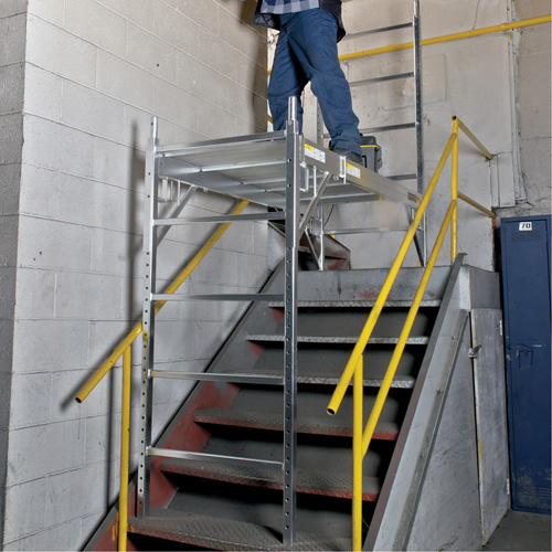 Metaltech I-CAISC Mobile Work Scaffolding - Maxi Square Scaffolding, Aluminum Frame, 74" D x 75" H