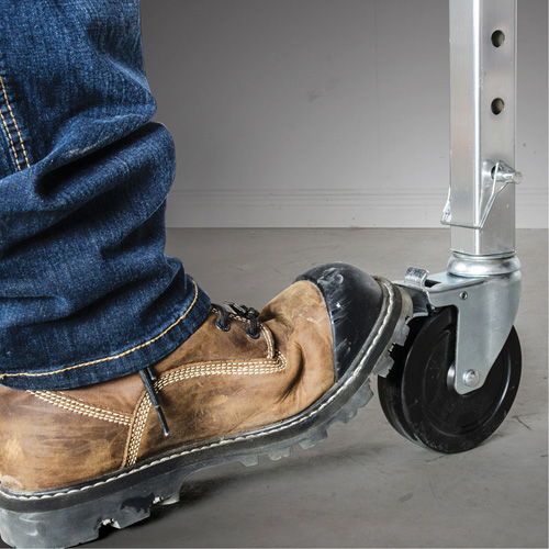 Metaltech I-CAISC Mobile Work Scaffolding - Maxi Square Scaffolding, Aluminum Frame, 74" D x 75" H