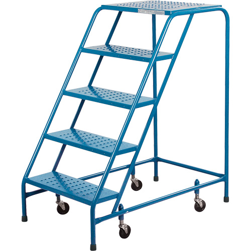 KLETON VC134 Escabeau roulant, 5 marches, Largeur de la marche 18", Hauteur de la plateforme 46", Acier