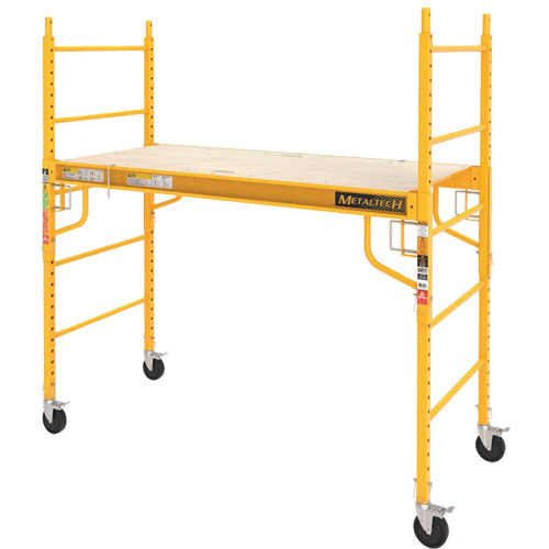 Metaltech I-CISC Mobile Work Scaffolding - Maxi Square Scaffolding, Steel Frame, 74" D x 74" H