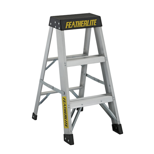 Featherlite 3403 Escabeaux industriels extra robustes, 3', Aluminium, Capacit&eacute; 300 lb, Type 1A