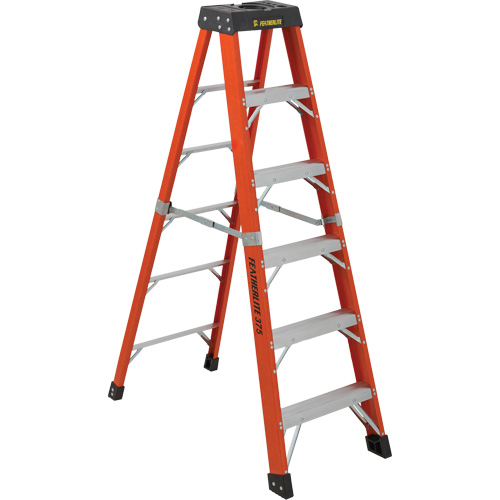 Featherlite 6806-AA Escabeaux industriels extra robustes (s&eacute;rie 6800 AA), 6', Fibre de verre, Capacit&eacute; 375 lb, Type 1AA