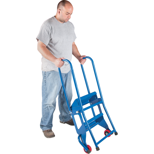 KLETON VC437 Portable Folding Ladder, 3 Steps, Perforated, 30" High
