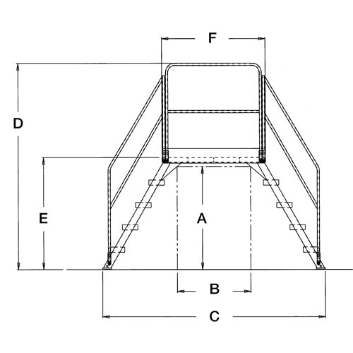 Vestil COL-5-46-44 &eacute;chelles de liaison, 115-1/2" Port&eacute;e hors tout, 50" ha x 60" p, 24" Largeur de la marche