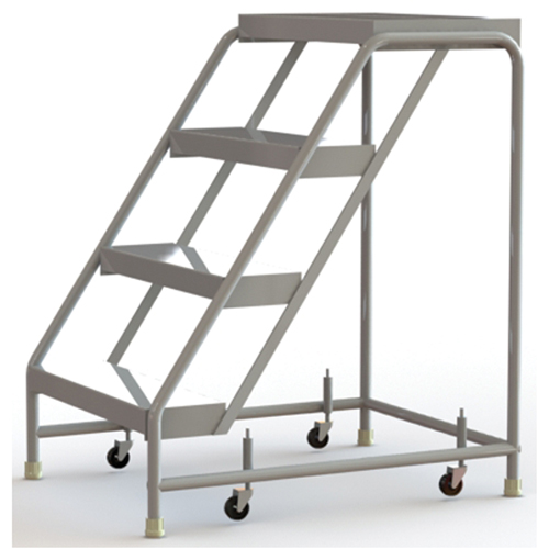 Tri-Arc Manufacturing WLAR004244 Rolling Ladder, 4 Steps, 24" Step Width, 40" Platform Height, Aluminum