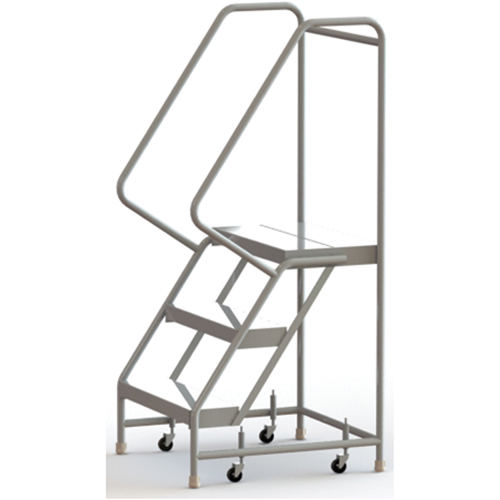 Tri-Arc Manufacturing WLAR103244 Rolling Ladder, 3 Steps, 24" Step Width, 30" Platform Height, Aluminum