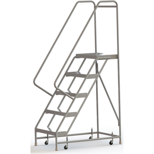 Tri-Arc Manufacturing WLAR105244 &eacute;chelles roulantes, 5 marches, Largeur de la marche 24", Hauteur de la plateforme 50", Aluminium