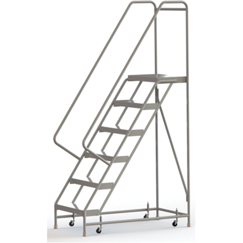 Tri-Arc Manufacturing WLAR106244 &eacute;chelles roulantes, 6 marches, Largeur de la marche 24", Hauteur de la plateforme 60", Aluminium