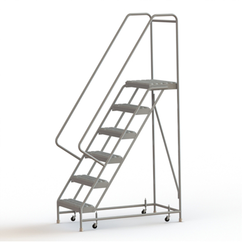 Tri-Arc Manufacturing WLAR106245 Rolling Ladder, 6 Steps, 24" Step Width, 60" Platform Height, Aluminum