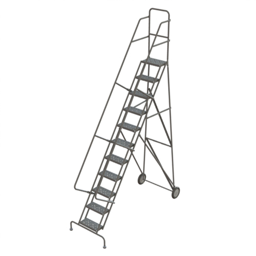Tri-Arc Manufacturing KDRF111166 Steel Rolling Ladder, 11 Steps, 16" Step Width, 110" Platform Height, Steel