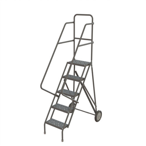 Tri-Arc Manufacturing KDRF105162 Rolling Ladder, 5 Steps, Serrated, 50" High
