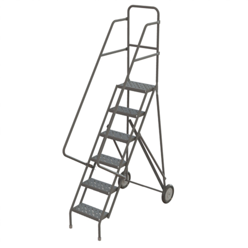 Tri-Arc Manufacturing KDRF106162 Rolling Ladder, 6 Steps, Serrated, 66" High