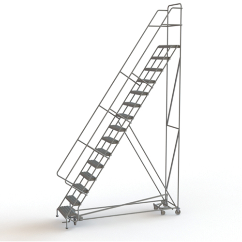 Tri-Arc Manufacturing KDED115242 All Directional Rolling Ladder, 15 Steps, 24" Step Width, 150" Platform Height, Steel