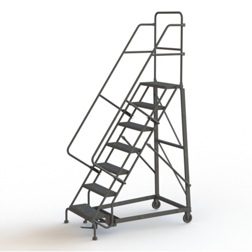 Tri-Arc Manufacturing KDHD107246 Heavy Duty Rolling Ladder, 7 Steps, 24" Step Width, 70" Platform Height, Steel