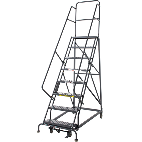 Tri-Arc Manufacturing KDHD108246 Heavy Duty Rolling Ladder, 8 Steps, 24" Step Width, 80" Platform Height, Steel