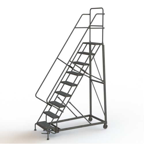 Tri-Arc Manufacturing KDHD109242 &eacute;chelles roulantes robustes, 9 marches, Largeur de la marche 24", Hauteur de la plateforme 90", Acier