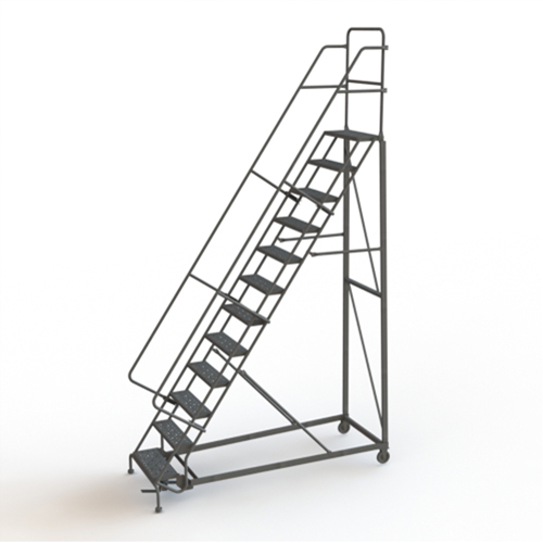 Tri-Arc Manufacturing KDHD112242 Heavy Duty Rolling Ladder, 12 Steps, 24" Step Width, 120" Platform Height, Steel