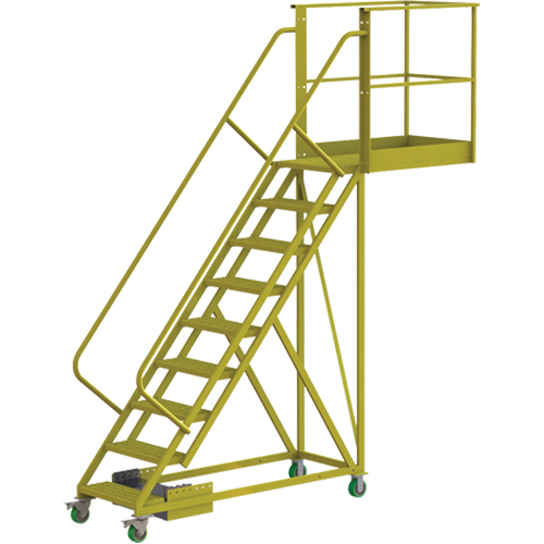 Tri-Arc Manufacturing UCU500940246 Cantilever Rolling Ladder, Unsupported, 9 Steps, 40" Platform Depth, 90" Platform Height