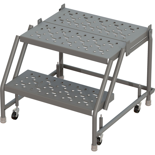 Tri-Arc Manufacturing KDSR002246-D2 Deep Top Step Rolling Ladder, 2 Steps, 24" Step Width, 20" Platform Height, Steel
