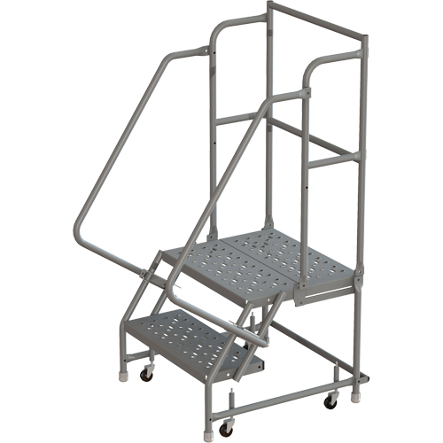 Tri-Arc Manufacturing KDSR102166-D2 Deep Top Step Rolling Ladder, 2 Steps, 16" Step Width, 20" Platform Height, Steel
