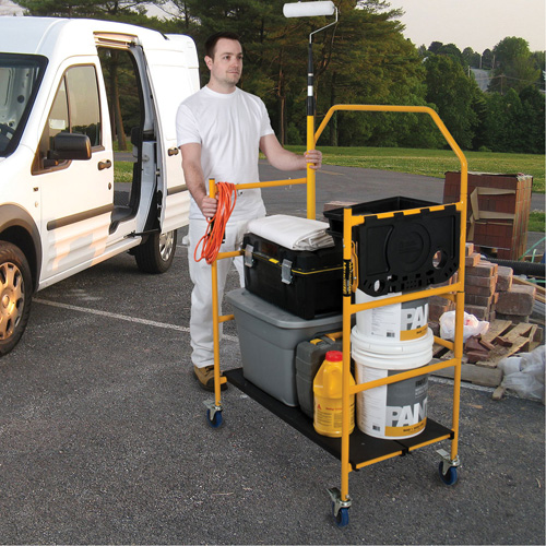 Metaltech I-IMCNT nsemble d'&eacute;chafaudage &agrave; montant de s&eacute;curit&eacute; & tablette pour outils de 4' Jobsite Series, Cadre Acier, 49-1/2" p x 57-3/4" h