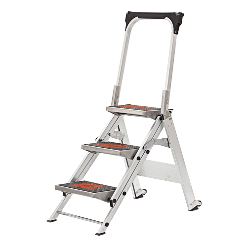 Little Giant Ladders 10310BA-303 Escabeau de s&eacute;curit&eacute; a/barre & plateau, 2,2', Aluminium, Capacit&eacute; 300 lb, Type 1A