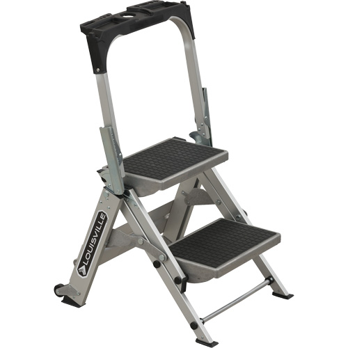 Louisville Ladder L-2011-02 &eacute;chelle escabeau avec roues pivotantes, 2 marches, 23" x 21" x Hauteur 34,50"