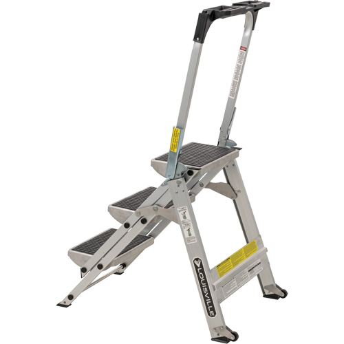 Louisville Ladder L-2011-03 &eacute;chelle escabeau avec roues pivotantes, 3 marches, 34" x 22" x Hauteur 50,75"