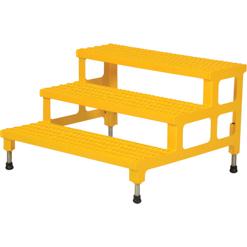 Vestil ASP-36-3 Adjustable Step-Mate Stand, 3 Step(s), 36-3/16" W x 33-7/8" L x 22-1/4" H, 500 lbs. Capacity