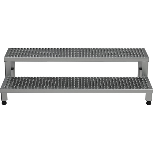 Vestil ASP-48-A Adjustable Step-Mate Stand, 2 Step(s), 48-1/8" W x 22-3/4" L x 14-1/2" H, 500 lbs. Capacity
