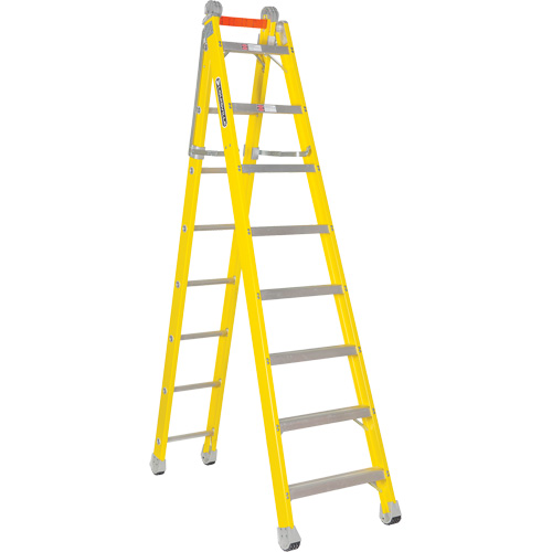 Louisville Ladder FXC1208 &eacute;chelle et escabeau combin&eacute;s, 13,8', Fibre de verre, 375 lb, CSA calibre 1AA