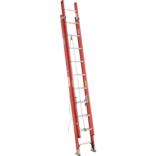 Werner D6216-2CA Extension Ladder with Non-Conductive Rails, 300 lbs. Cap., 16' H, Grade 1A