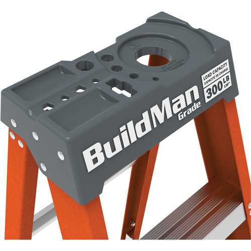 Metaltech E-SLFB4T1A BuildMan&reg; Step Ladder, 4', Fibreglass, 300 lbs. Capacity, Type 1A