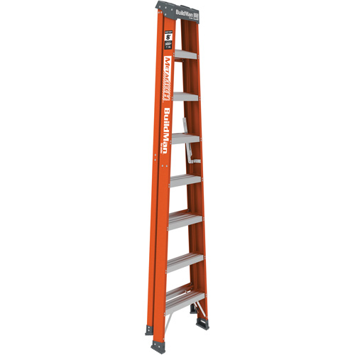 Metaltech E-SLFB8T1A BuildMan&reg; Step Ladder, 8', Fibreglass, 300 lbs. Capacity, Type 1A