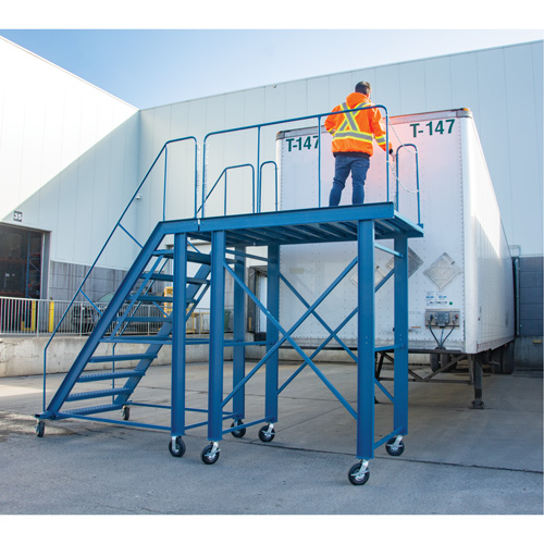 KLETON VD708 &eacute;chelle &agrave; neige, Acier, 10 Marches, 99" ha, 85-1/2" p, 48" Marche, Stri&eacute;