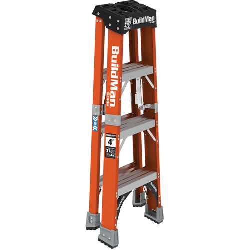 Metaltech E-SLFB4T1AA Escabeau, 4', Fibre de verre, Capacit&eacute; 375 lb, Type 1AA