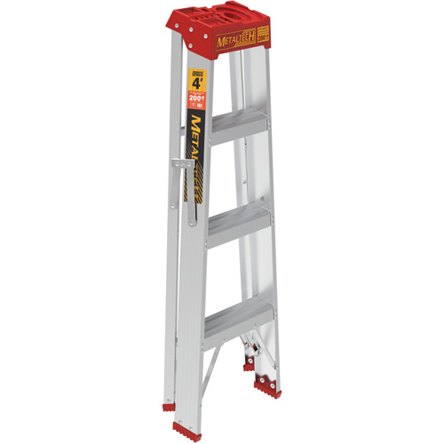 Metaltech E-SLA4T3 Step Ladder, 4', Aluminum, 200 lbs. Capacity, Type 3