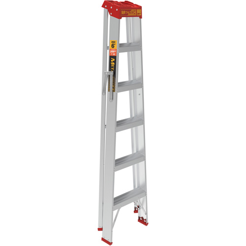 Metaltech E-SLA6T3 Step Ladder, 6', Aluminum, 200 lbs. Capacity, Type 3