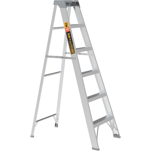 Metaltech E-SLA6T2 Step Ladder, 6', Aluminum, 225 lbs. Capacity, Type 2