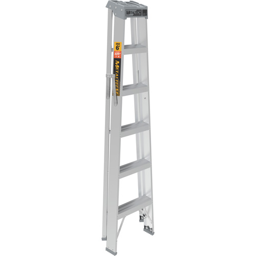 Metaltech E-SLA6T2 Step Ladder, 6', Aluminum, 225 lbs. Capacity, Type 2