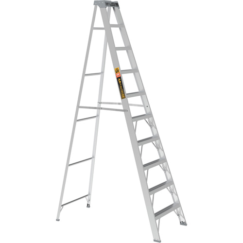 Metaltech E-SLA10T2 Step Ladder, 10', Aluminum, 225 lbs. Capacity, Type 2