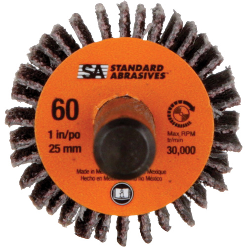 3M STA-611405 Standard Abrasives Flap Wheel, Aluminum Oxide, 60 Grit, 1" x 1" x 1/4"