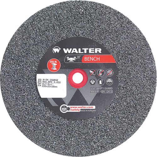 Walter Technologies Pour Surface 12E533 Meules pour rectifieuses d'&eacute;tabli, 8" x 7/8", Arbre de 1", 1