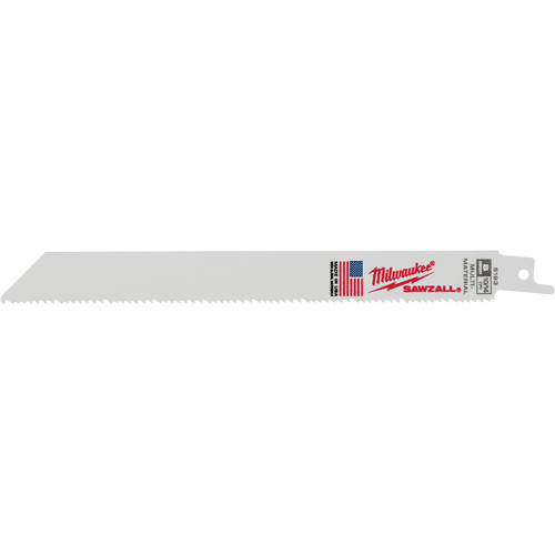 Milwaukee 48-00-5193 Sawzall&reg; Reciprocating Saw Blade, Bi-Metal, 10-14 TPI, 8" L x 5/8" W