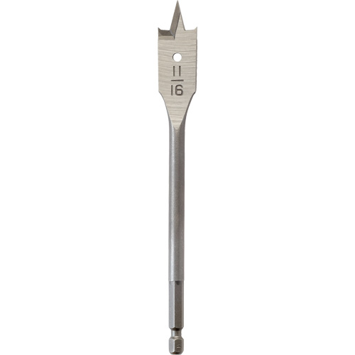 Milwaukee 48-27-0681 Flat Boring Bit, 11/16" Diameter, 1/4" Hex Shank, 6-1/8" Length