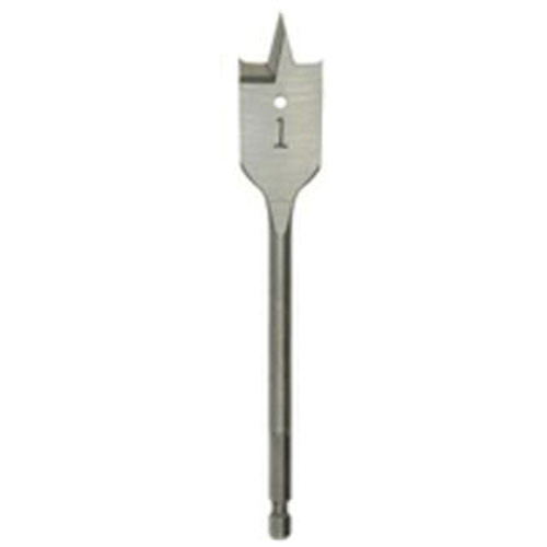 Milwaukee 48-27-1121 Flat Boring Bit, 1-1/8" Diameter, 1/4" Hex Shank, 6" Length