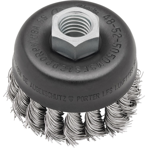 Milwaukee 48-52-5050 Knot Wire Cup Brush, 3" Dia. x 5/8"-11 Arbor