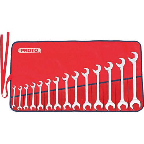 Proto J3100B Full Polish Angle Wrench Set, Open-Ended, 14 Pieces, Imperial